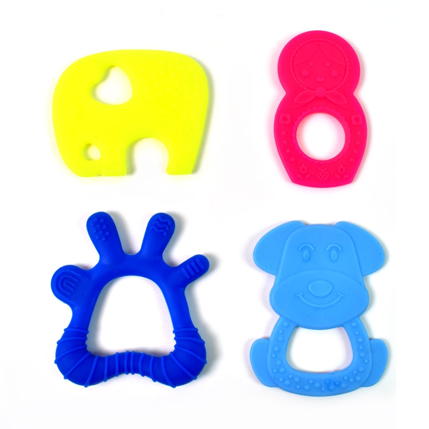 Silicone Baby Teether Pack of 1 (Mix Design & Color)