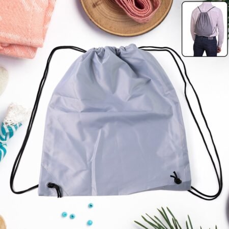 Water-Resistant Nylon Drawstring Backpack Bag (1 Pc)