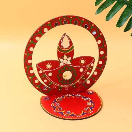 Handcrafted Wooden Decorative Diya Stand (1 Pc)