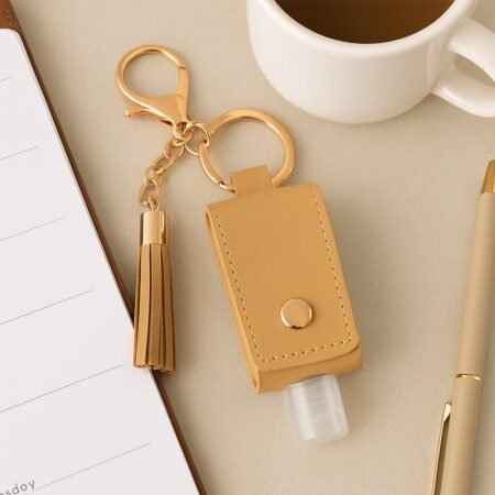 Portable Hand Sanitizer Holder Keychain with Tassel (1 Pc)