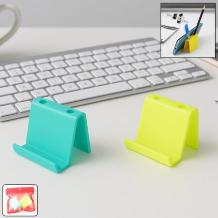 Multifunctional Plastic Mobile Phone Stand & Pen Holder (2 Pc & mix color)