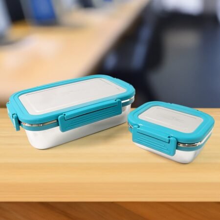 Apex Jerry Lunch Box Premium Stainless Steel Food Container (2 Pc / 700+200 ML Approx)