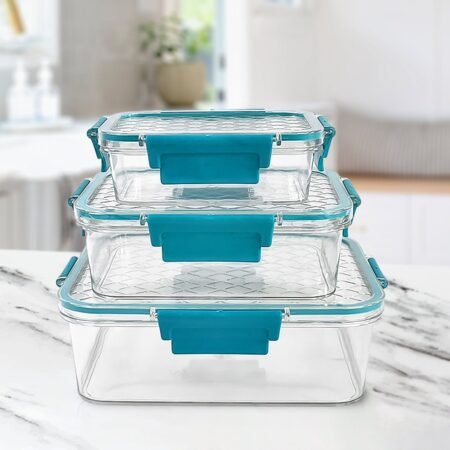 Multipurpose Plastic Containers / Lunch Boxes (3 Pcs Set / 1500, 750, 350 ML Approx)