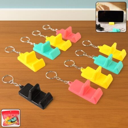 Plastic 2-in-1 Mobile Stand Keychain (9 Pc)