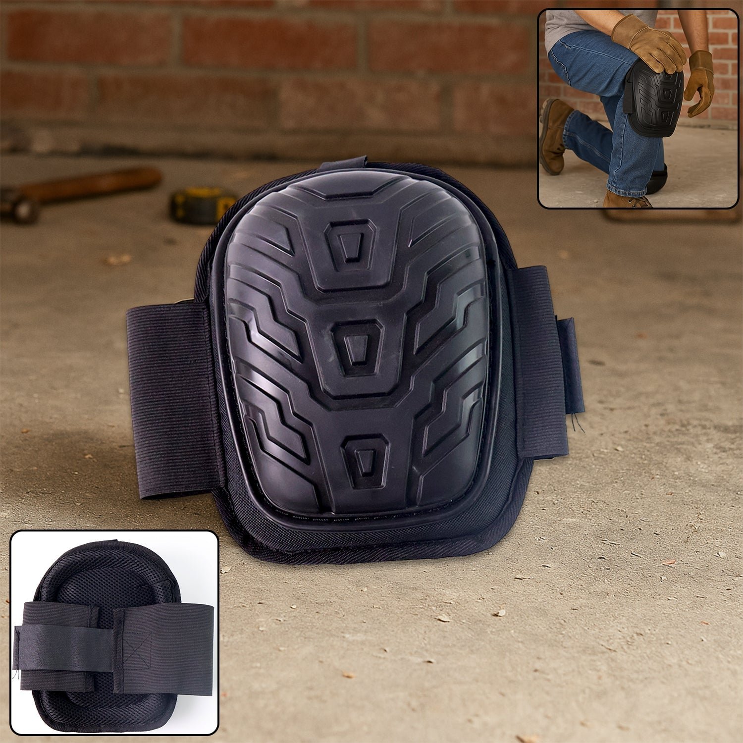 Heavy-Duty Work Knee Pad with Shock-Resistant Shell & Adjustable Straps (1 Pc)