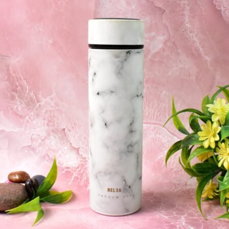 Stainless Steel Temperature Insulated Water Bottle With Marble Pattern (500ml Approx)