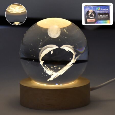 Fish 3D Crystal Ball lamps With Base (1 Pc)