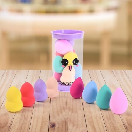 Makeup Beauty Powder Puff (8 Pcs Set / With Case / Mix Color)