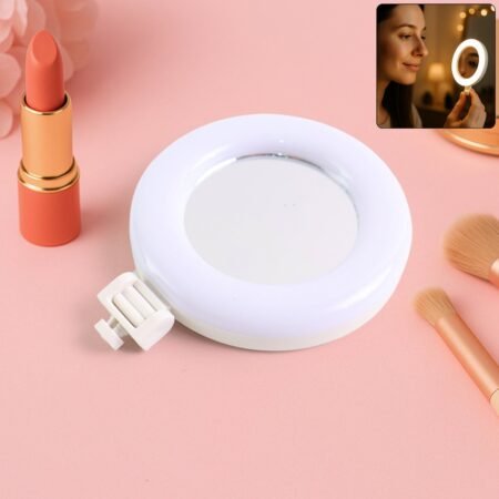 Rechargeable LED Selfie Ring Light for Mobile and Makeup Use (1 Pc)