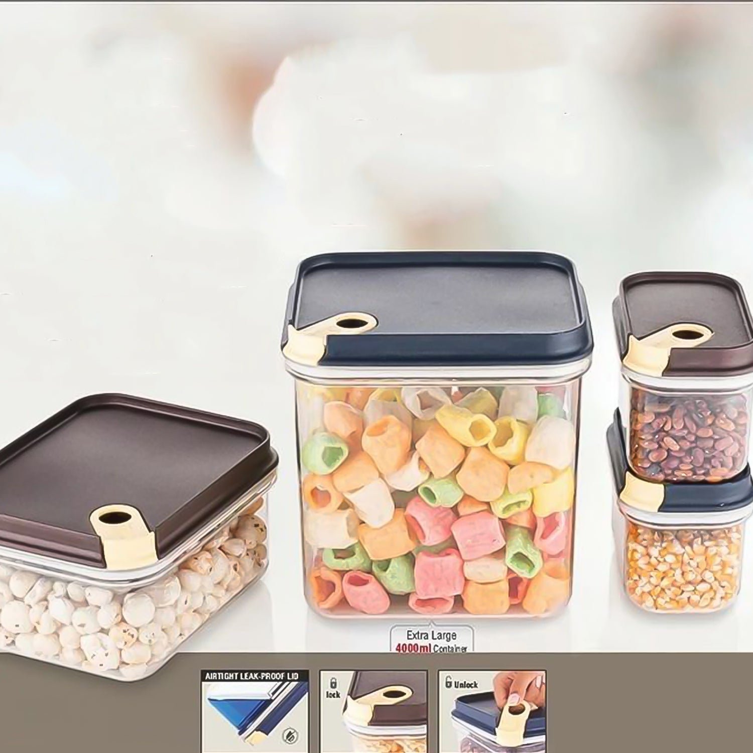 Ritu Push 'N' Lock Airtight Food Storage Container Set (4 Pc)