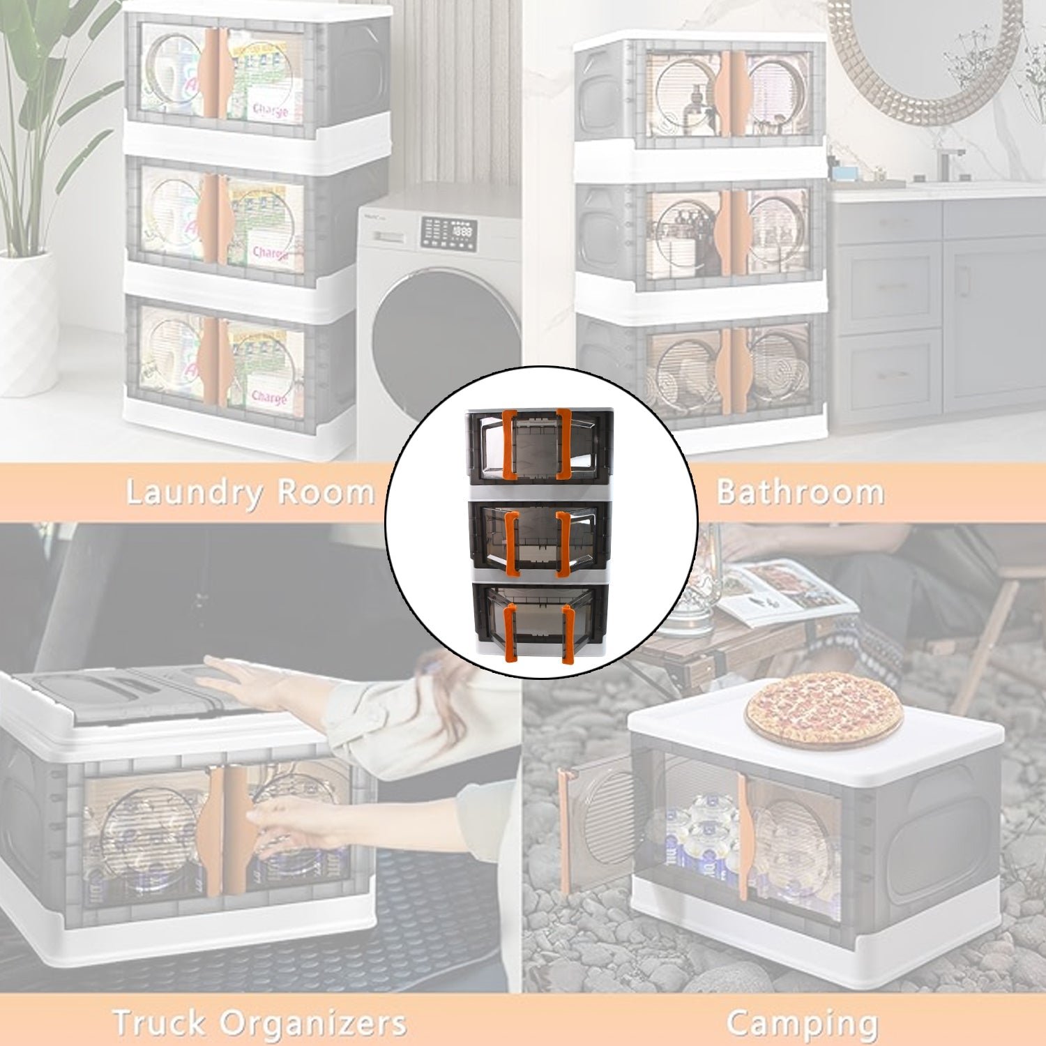 Plastic Folding Wardrobe Storage Organizer (3 Layer / 1 Pc)