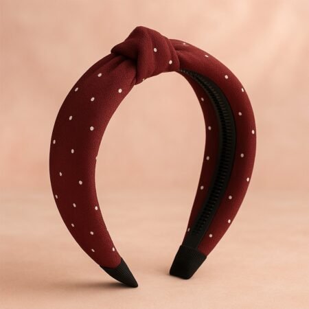 Women's Polka Dot Fabric Knot Hairband – Stylish & Comfortable (1 Pc)