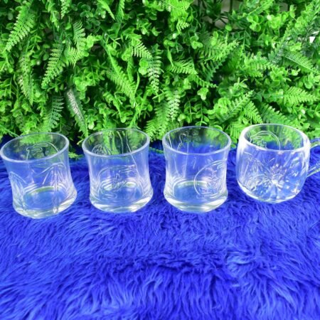 Glass 3 Pc Mug & 1 Pc Cup Set, Water glass (4 Pcs Set)