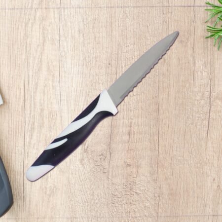 Ritu Stainless Steel Serrated Blade Zebra Kitchen Knife (1 Pc)