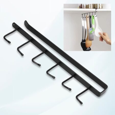 Metal Multifunctional Cabinet Storage Organize 6 Hook Rack For Hanging (1 Pc / Big)