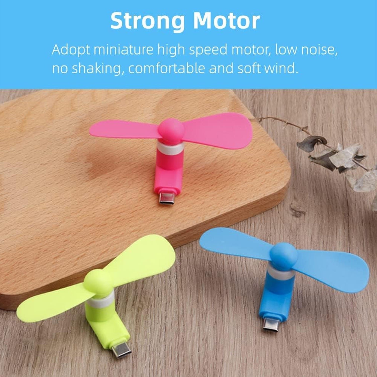 Micro / Android USB Mini Fan Flexible USB Fan (1 Pc / With Card Packing)