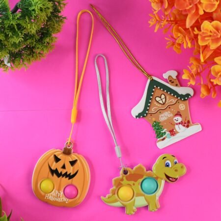 Silicone Push Bubble Fidget Keychain Toy (1 Pc)