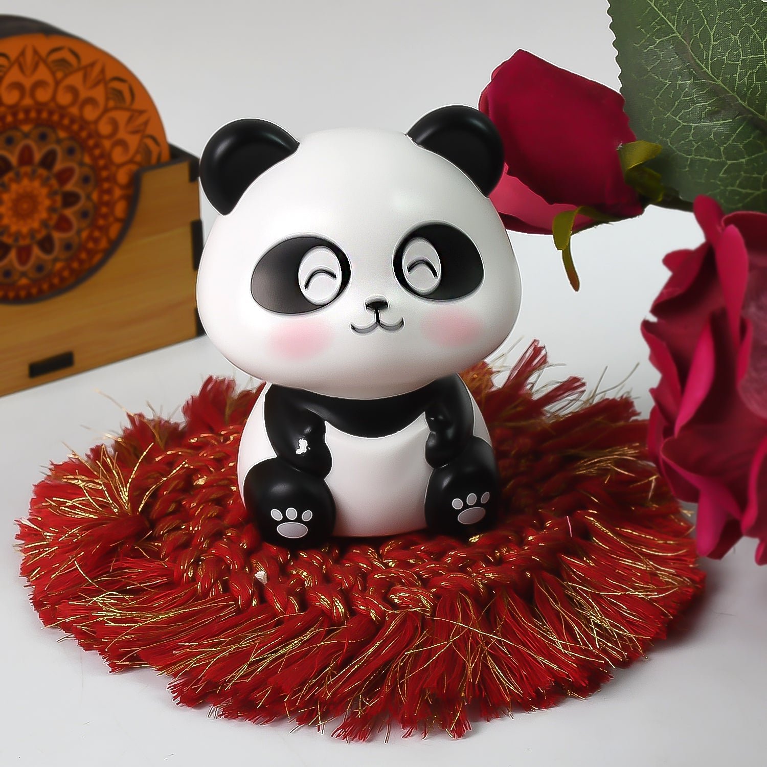 Solar Powered Moving Panda Car Dashboard Decoration – 1 Pc