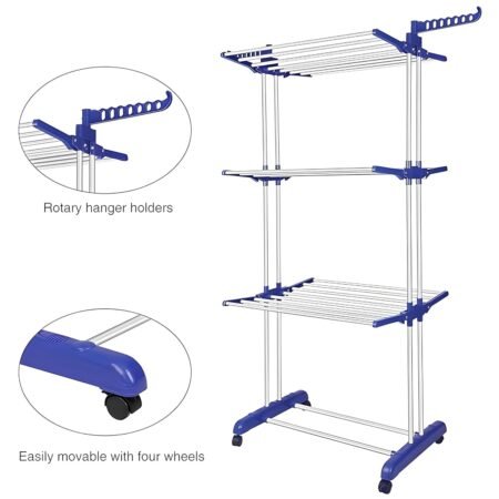 Foldable Stainless Steel Clothes Drying Stand Rack