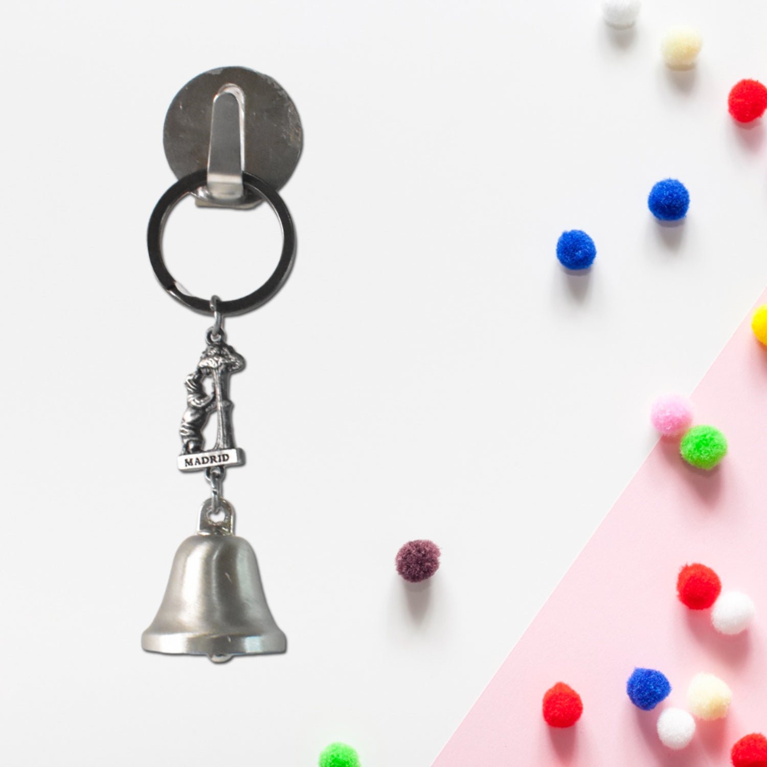 Metal Small Temple Bell Keychain, Motorcycle Bell Keychain (1 Pc / Mix Color)