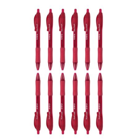 Red Colour Gel Pen Set, Set of 12 Pcs