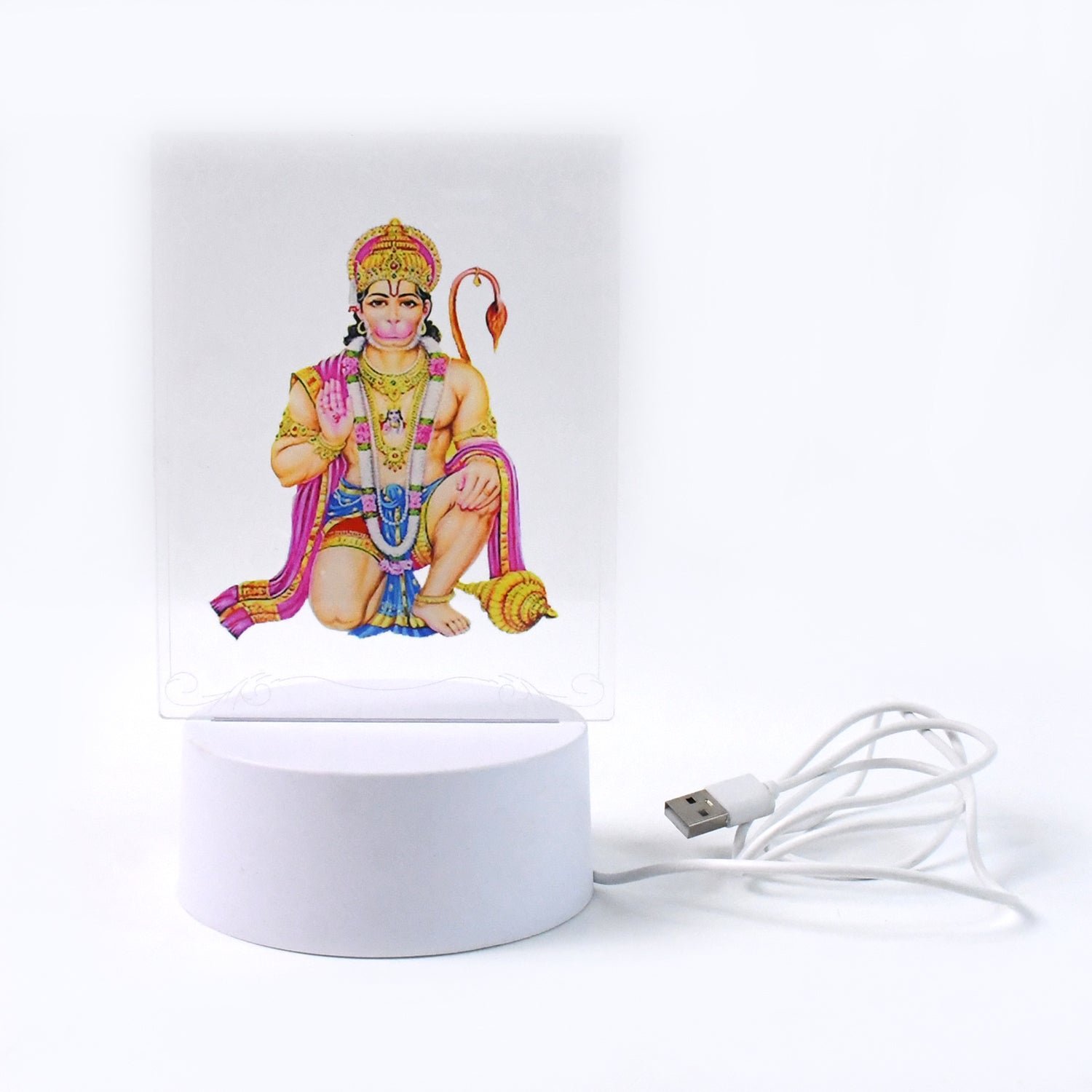 Beautiful 3D Lord Hanuman Frame with soft white light (1 Pc)