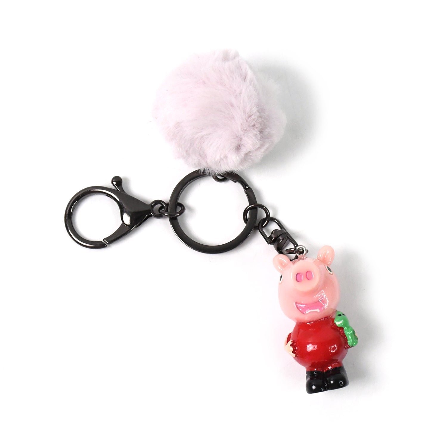 Cute Cartoon Keychain with Fluffy Pom (1 Pc / Mix Design)