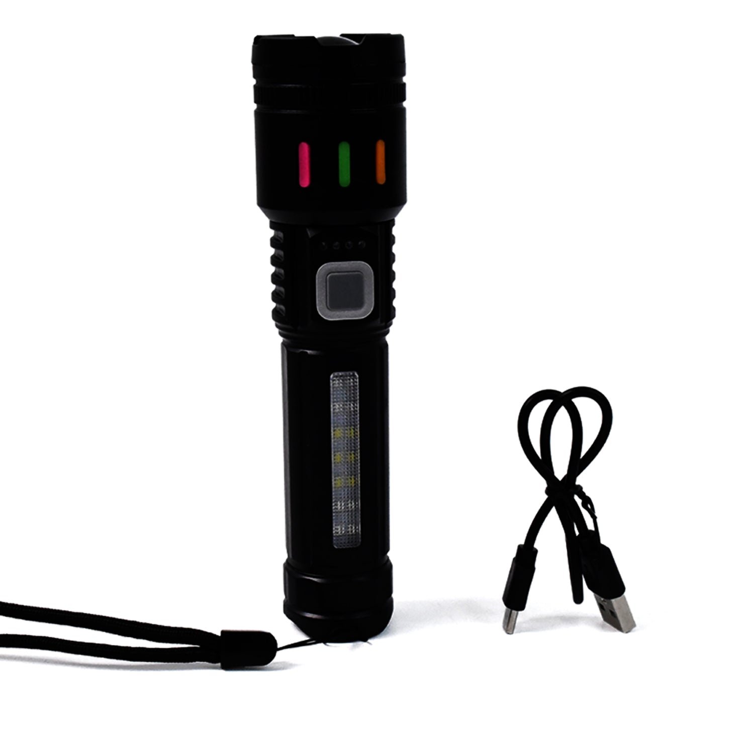 Led Torch High Lumens Fast Charging Flashlight / Torch with Far & Near Zoom (1 Pc)