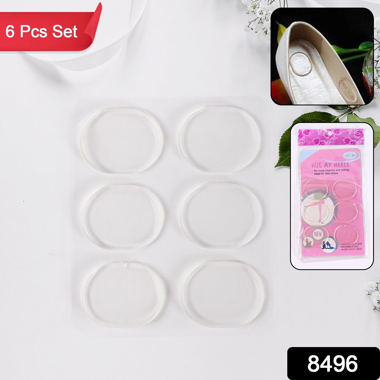 Silicone Shoe Insoles Pads, Mat Silicone Heel Pads (1 Pair)