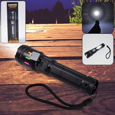 Led Torch High Lumens Fast Charging Flashlight / Torch with Far & Near Zoom (1 Pc)