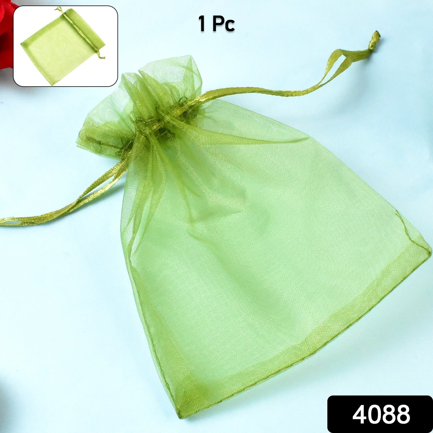 Small Potli Gift Bags, Small Mesh Bags Drawstring Gift Bags (1Pc / 12×10 Cm)