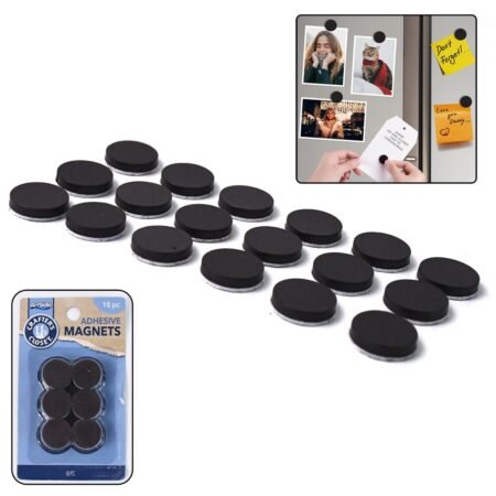 Magnets with Adhesive Backing Magnetic Tape Magnet Strips (18 Pcs Set)