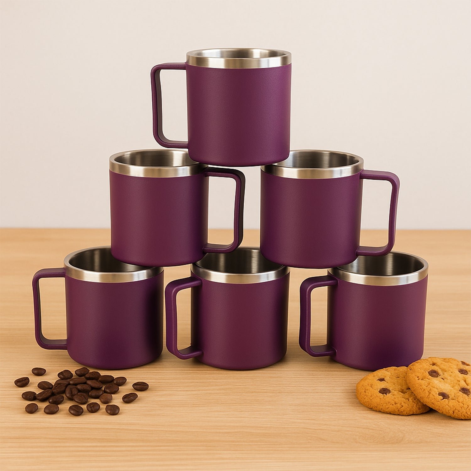 Supermom Stainless Steel Inner Coffee Mug Set (200ML / 6 Pc)