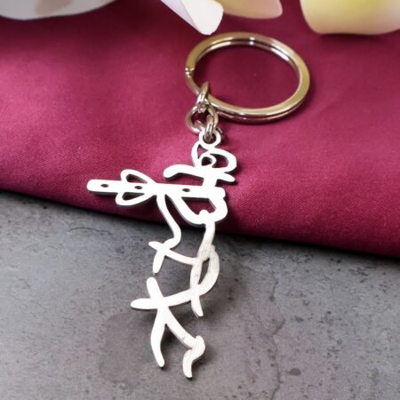 Divine Krishna Flute Design Metal Keychain (1 Pc)