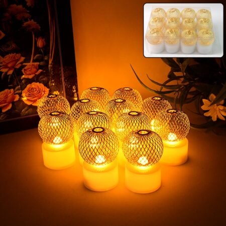 LED Ball Shaped Decorative Light with Mesh Cover (12 Pc / Set)
