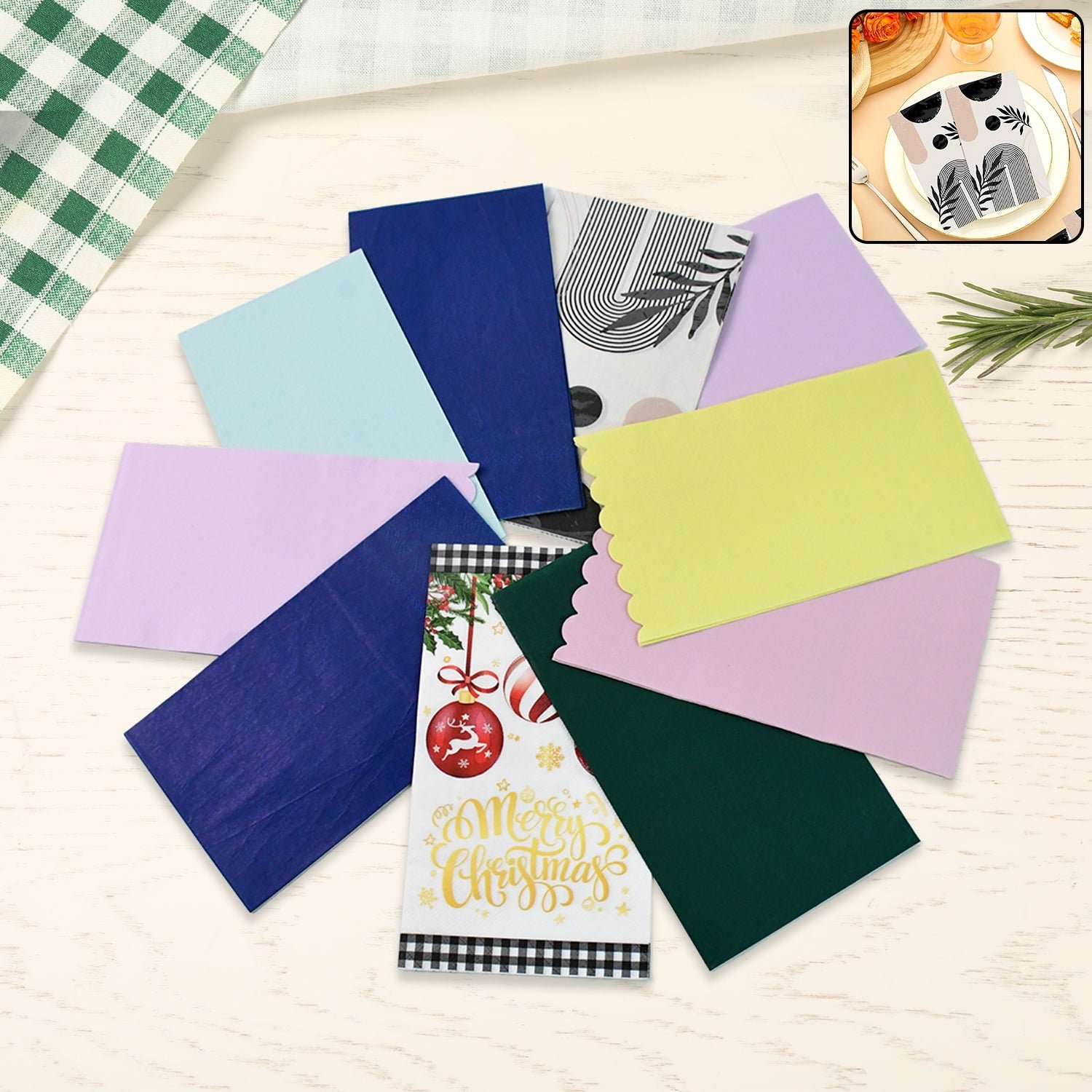 Multi-Color & Printed Disposable Food Wrapping Paper Set (10 Pc)