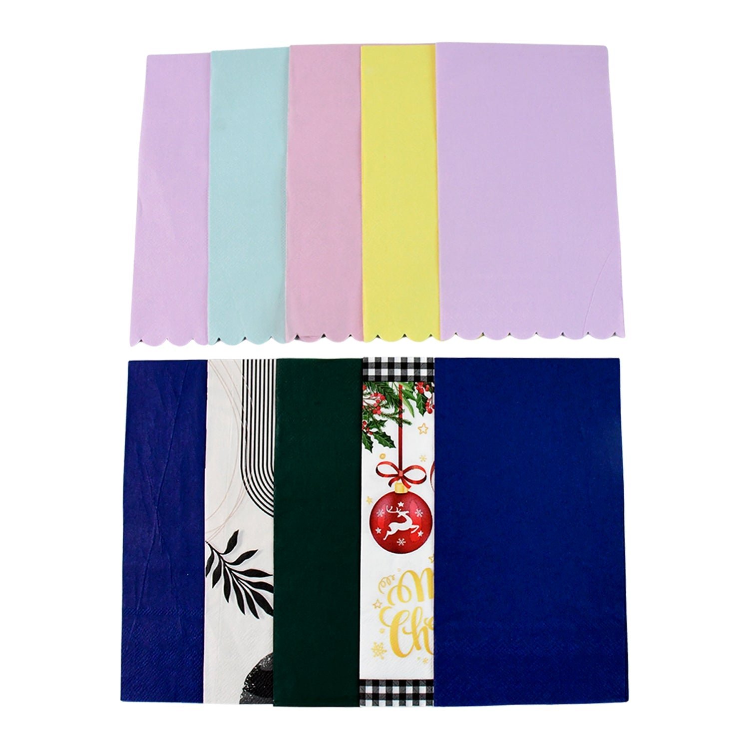 Multi-Color & Printed Disposable Food Wrapping Paper Set (10 Pc)