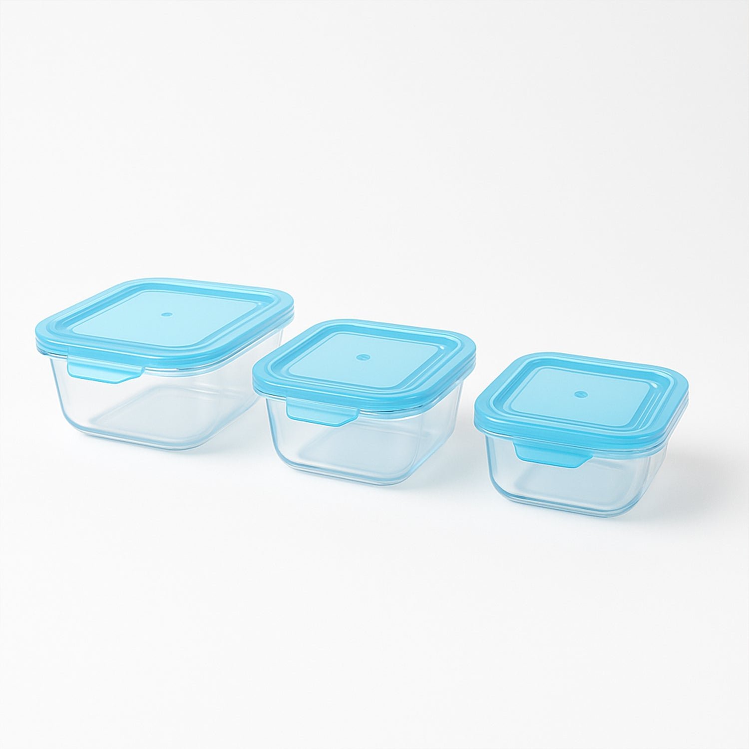 Premium Quality 3-Piece Square Glass Food Storage Container / Bowl Set